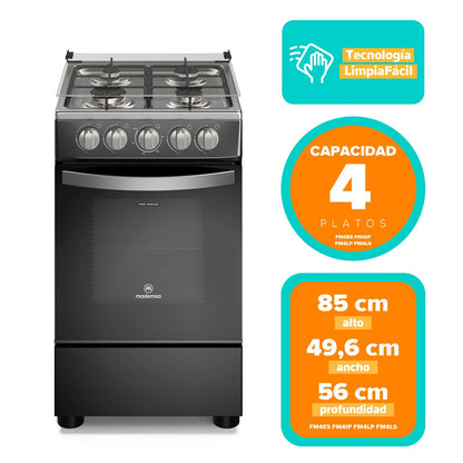Cocina a gas FM4LP Negra