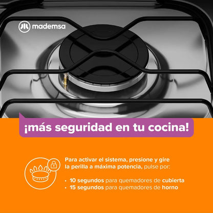 Cocina a gas FM4LP Negra