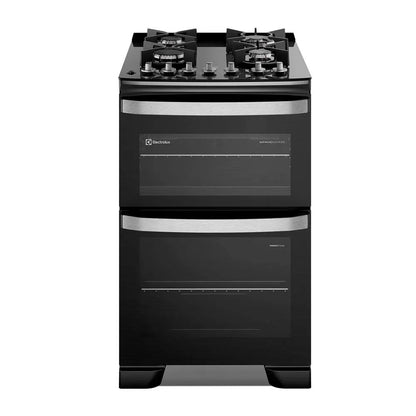 Cocina a Gas 4 Platos F4EDB Doble Horno Negra
