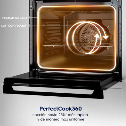 Cocina a Gas 4 Platos F4EDB Doble Horno Negra