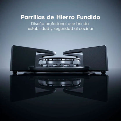 Cocina a Gas 4 Platos F4EDB Doble Horno Negra
