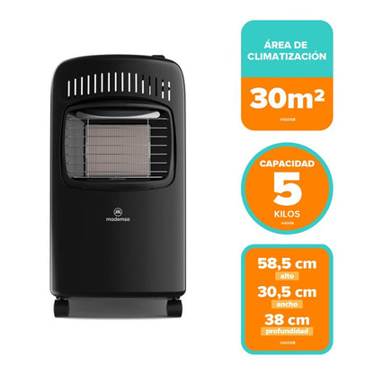 Estufa a Gas Mademsa HG05B 5 Kg. Negro