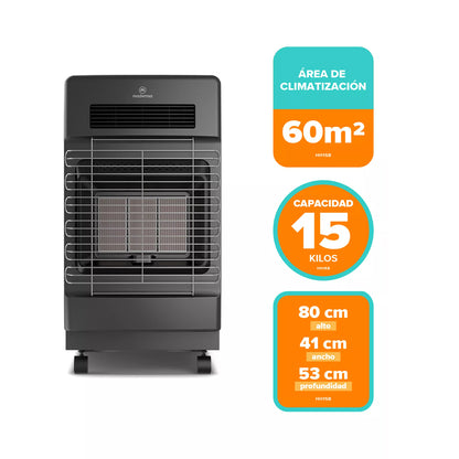 Estufa Híbrida Gas y Eléctrica Mademsa HH15B Onix 15 Kg