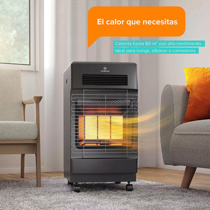 Estufa Híbrida Gas y Eléctrica Mademsa HH15B Onix 15 Kg
