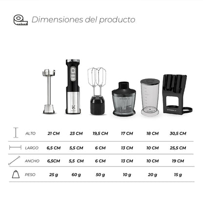 Minipimer 1000W 5 en 1 Kitchen-It