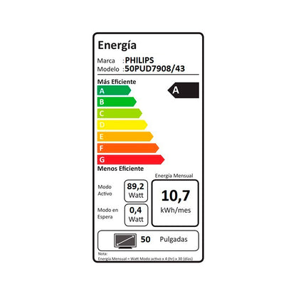 LED 50" UHD 4K 50PUD7908 Ambilight TV