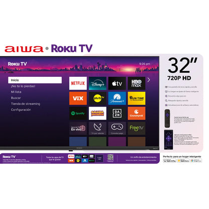 Led Smart TV Aiwa 32" AW32RKQ Roku