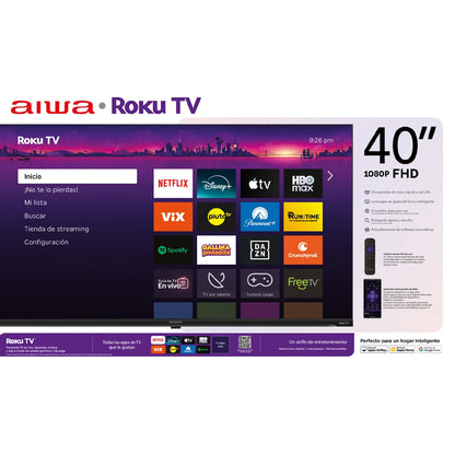 Led Smart TV Aiwa 40" AW40RKQ Roku
