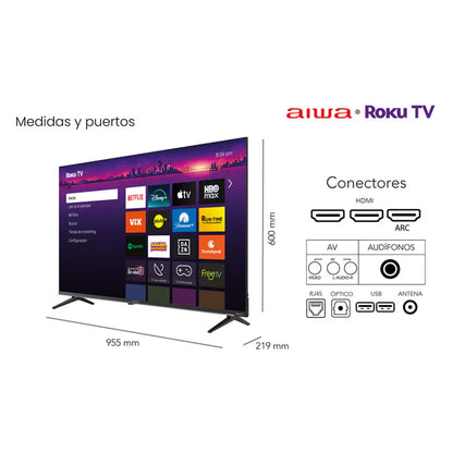 Led Smart TV Aiwa 43" AW43RKQ Roku