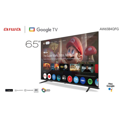 Led Smart TV Aiwa 65'' 4k Ultra Hd QLed Google Tv AW-65B4FG