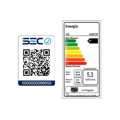 Led Smart TV 43 AOC Full HD 43S5155