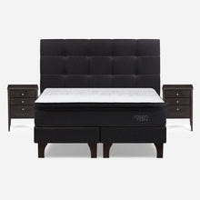 Cama Europea Tempo 2 Plazas + Muebles Issey Base Dividida