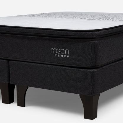 Cama Europea Tempo 2 Plazas + Muebles Issey Base Dividida