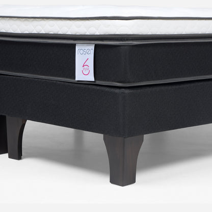 Cama Europea New Style 6 2 Plazas Base Dividida + Respaldo 2 Veladores