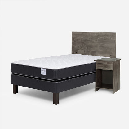 Cama Europea Wave 1,5 Plazas Tabor Grafito