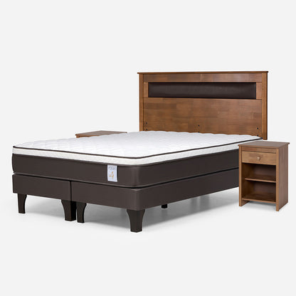 Cama Europea New Style 4 Plus 2 Plazas Base Divida + Muebles Ferrara