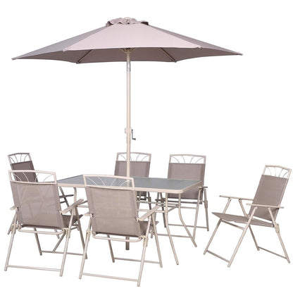 Juego de Terraza Comedor Santa Lucía 6 Personas Taupe