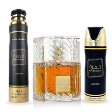 Set Lattafa Khamrah EDP 100 ml + Deo 200 ml + Airfresh 300 ml.