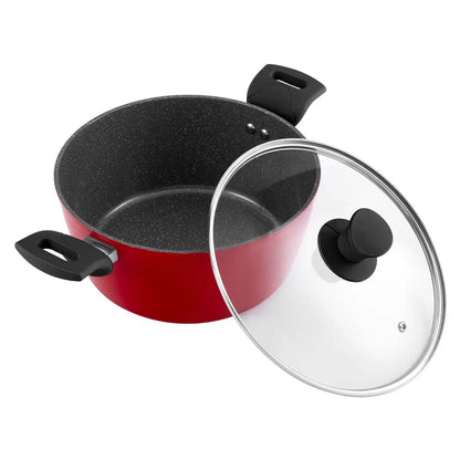 Batería de cocina Aluminio Forjado 7pzas Rojo Mate TH-MB07RN