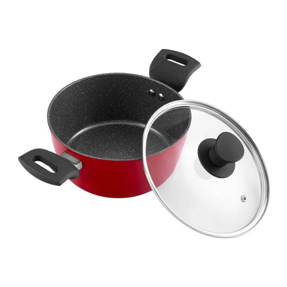 Batería de cocina Aluminio Forjado 7pzas Rojo Mate TH-MB07RN