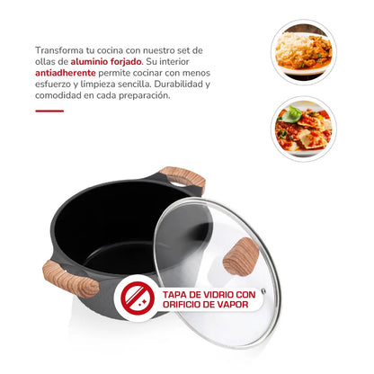 Batería de cocina Aluminio Fundido Gris 7pzas TH-MB07GM