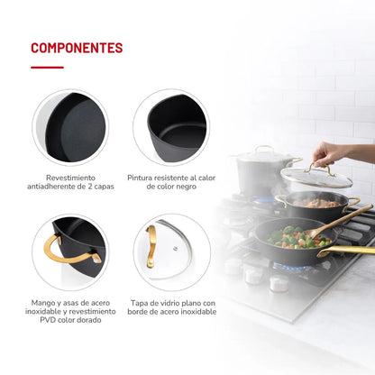 Batería de cocina Aluminio Forjado 7pzas TH-MB07ND
