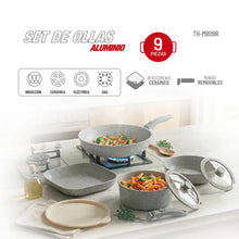 Batería de cocina Aluminio 9pzas TH-MB09R