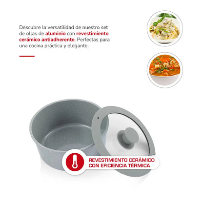 Batería de cocina Aluminio 9pzas TH-MB09R