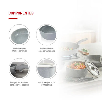 Batería de cocina Aluminio 9pzas TH-MB09R