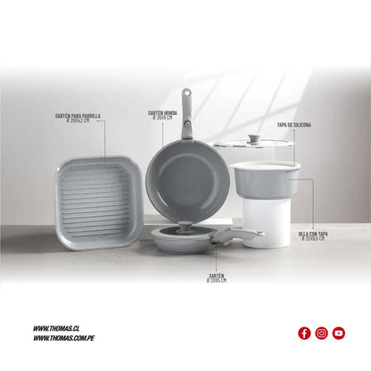 Batería de cocina Aluminio 9pzas TH-MB09R