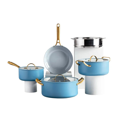 Batería de cocina Aluminio 8pzas Azul Claro TH-MB08AD