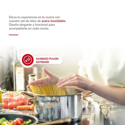 Batería de cocina Acero Inoxidable 9 piezas TH-MB09IC