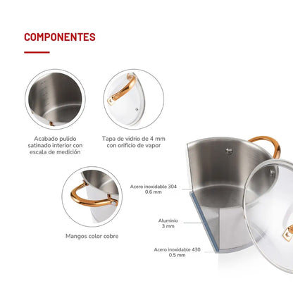 Batería de cocina Acero Inoxidable 9 piezas TH-MB09IC