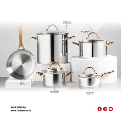 Batería de cocina Acero Inoxidable 9 piezas TH-MB09IC