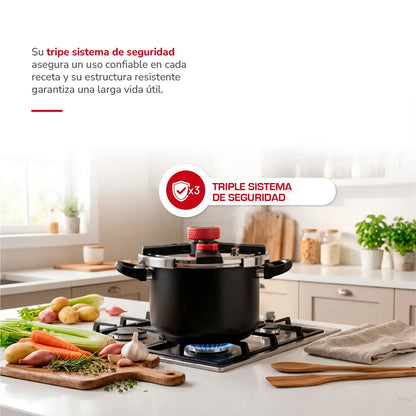 Olla a Presión Acero Inox Negro 8lts TH-MOP08N