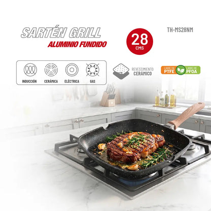 Sartén Grill Aluminio Fundido 28cm TH-MS28NM