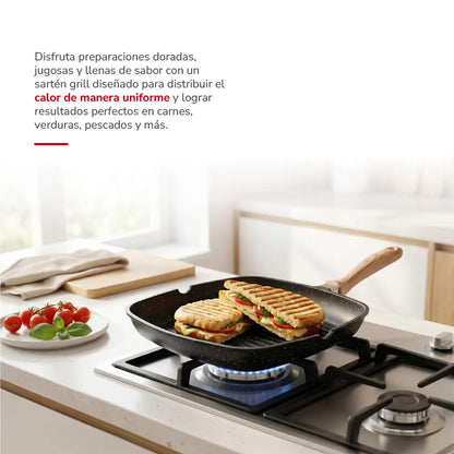 Sartén Grill Aluminio Fundido 28cm TH-MS28NM