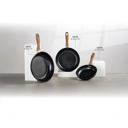 Set sartenes 20/24/28cm Antiadherente TH-MS03N