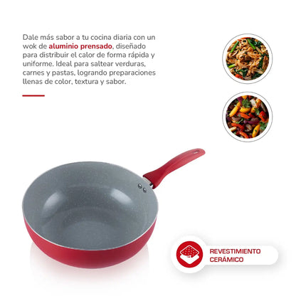 Wok 28cm Aluminio TH-MWK28R