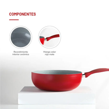 Wok 28cm Aluminio TH-MWK28R