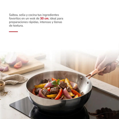 Wok 30cm Acero Inoxidable TH-MWK30I