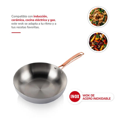 Wok 30cm Acero Inoxidable TH-MWK30I