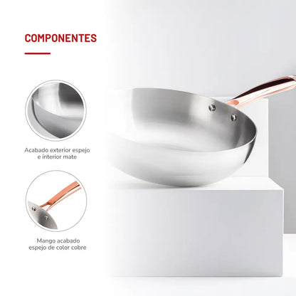 Wok 30cm Acero Inoxidable TH-MWK30I