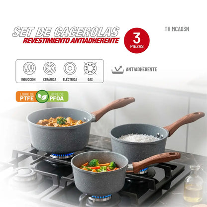 Set de Ollas Antiadherente TH-MCA03N