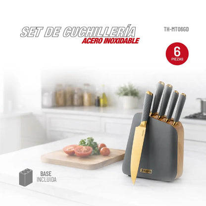 Set 6 Cuchillos Acero inoxidable TH-MT06GD