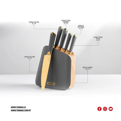 Set 6 Cuchillos Acero inoxidable TH-MT06GD