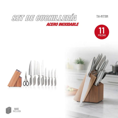 Set cuchillería Acero inoxidable TH-MT11M 11 piezas