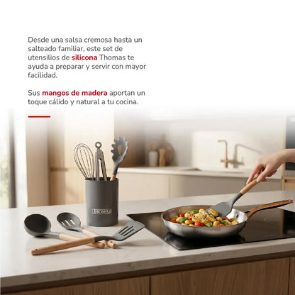 Set Utensilios De Cocina de Silicona 9pzas TH-MUT09N
