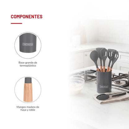 Set Utensilios De Cocina de Silicona 9pzas TH-MUT09N