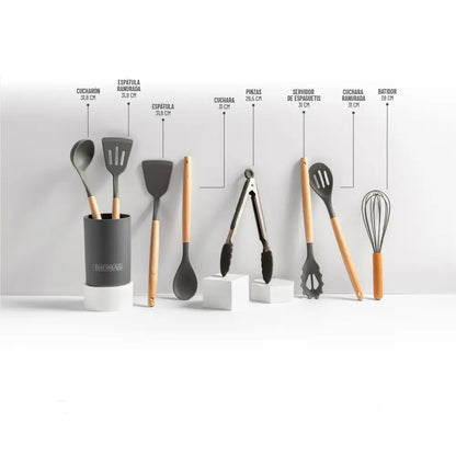 Set Utensilios De Cocina de Silicona 9pzas TH-MUT09N